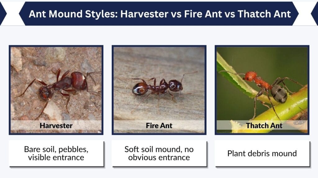 Ant Mound Styles: Harvester vs Fire Ant vs Thatch Ant