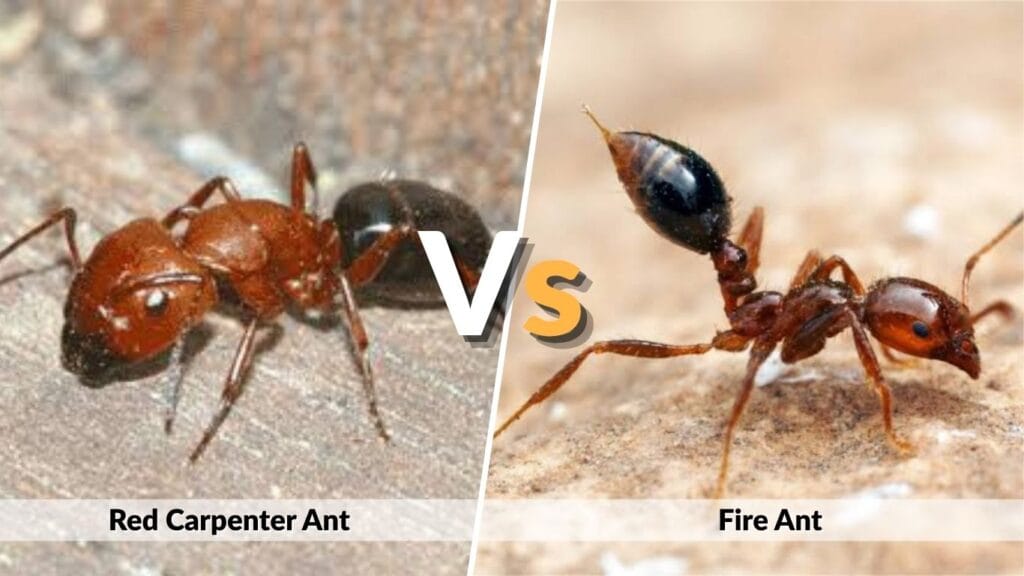 Red Carpenter Ant vs Fire Ant