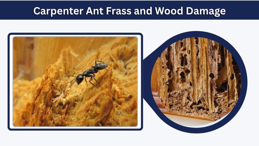 Carpenter Ant Frass and Wood Damage