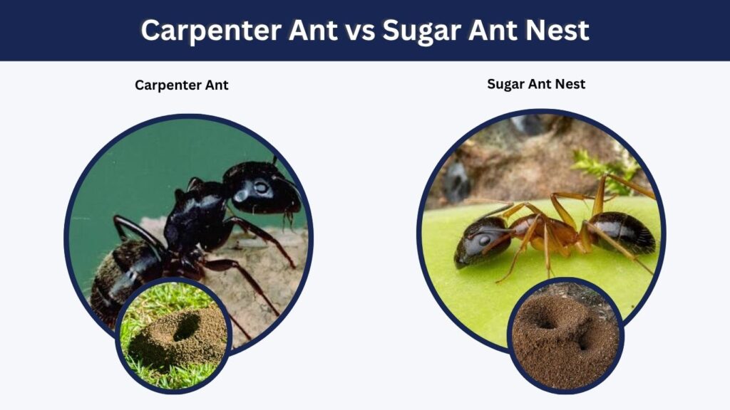 Carpenter Ant vs Sugar Ant Nest