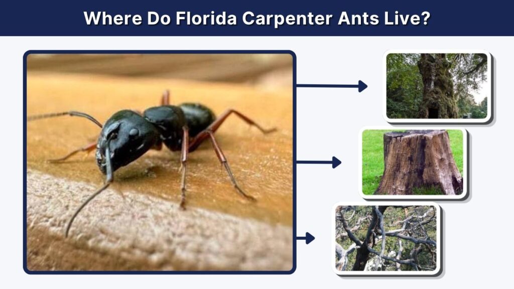 Where Do Florida Carpenter Ants Live?